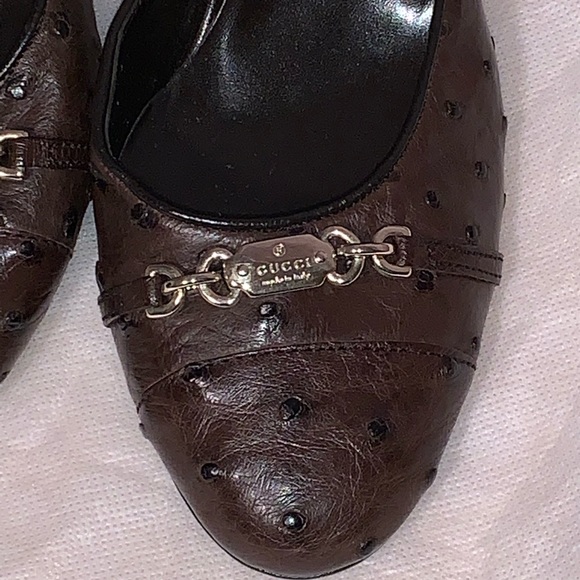 SOLD*** Gucci Horsebit Chocolate Brown Leather Kitten Heels Pumps Size 8.5B - Picture 7 of 13